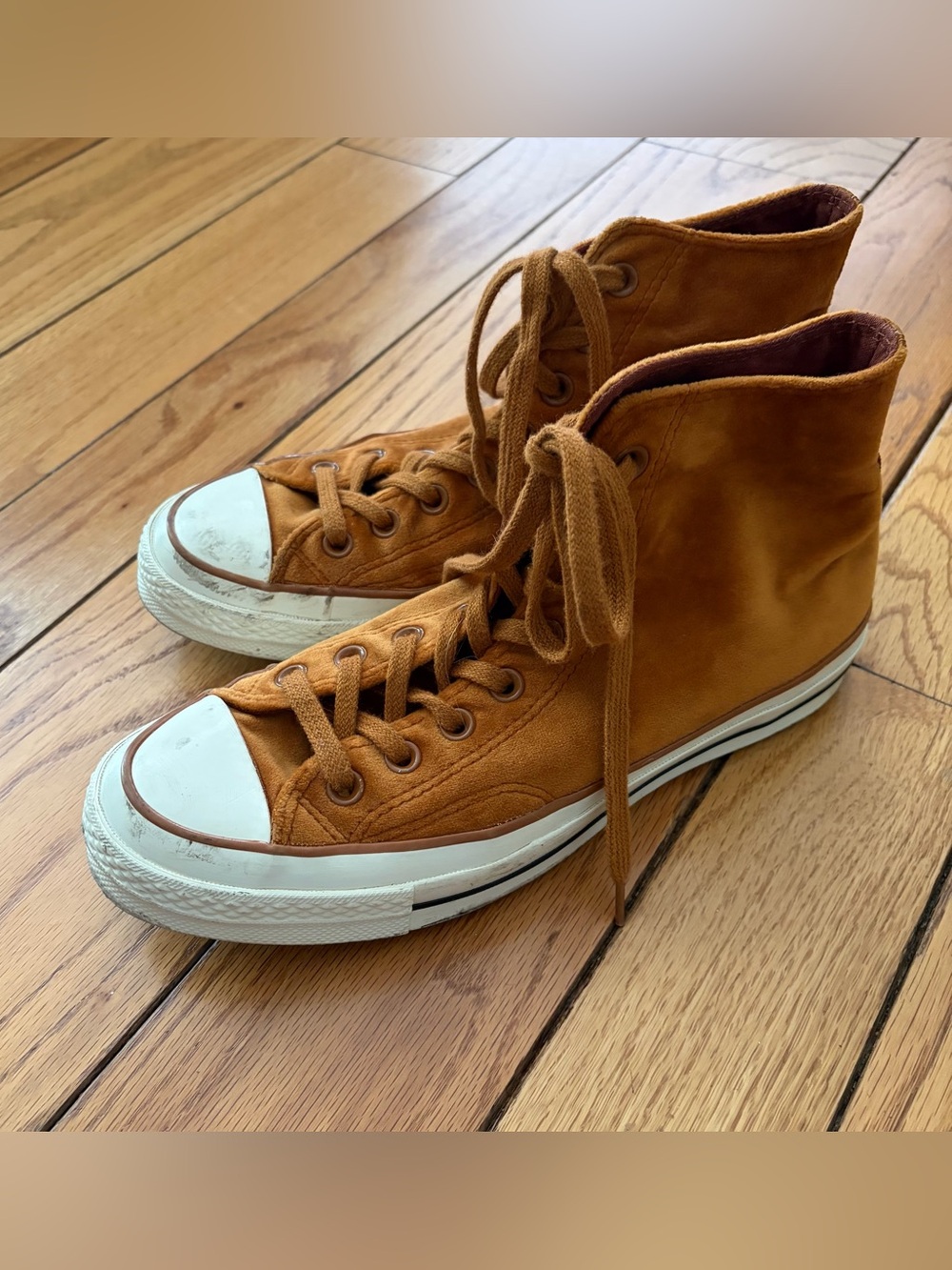 Converse orange/brown suede Sz8.5 women’s High-Top Sneakers